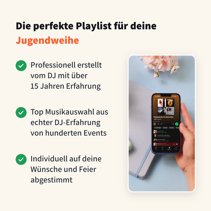 Musikplaylist Paket für Jugendweihe