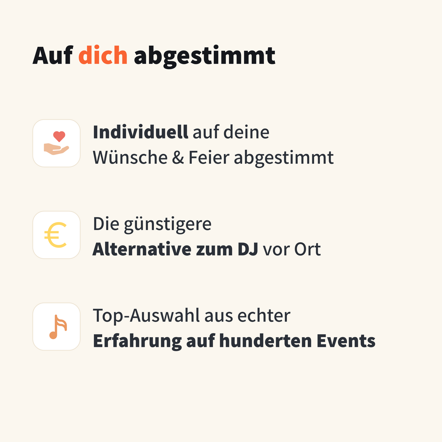 Deine Playlist, abgestimmt auf deinen Anlass