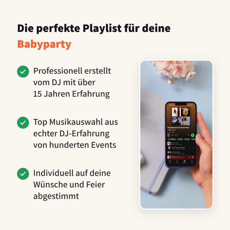 Musikplaylist Paket für Babyparty