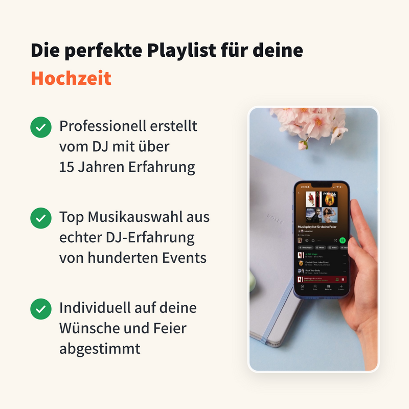 Musikplaylist Paket für Hochzeit