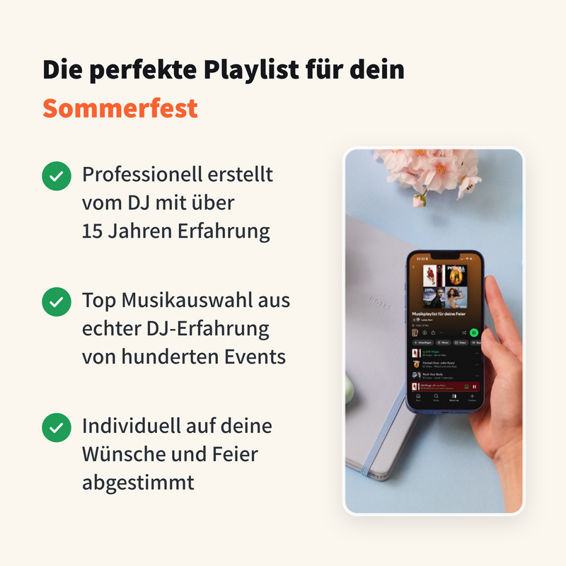 Musikplaylist Paket für Sommerfest